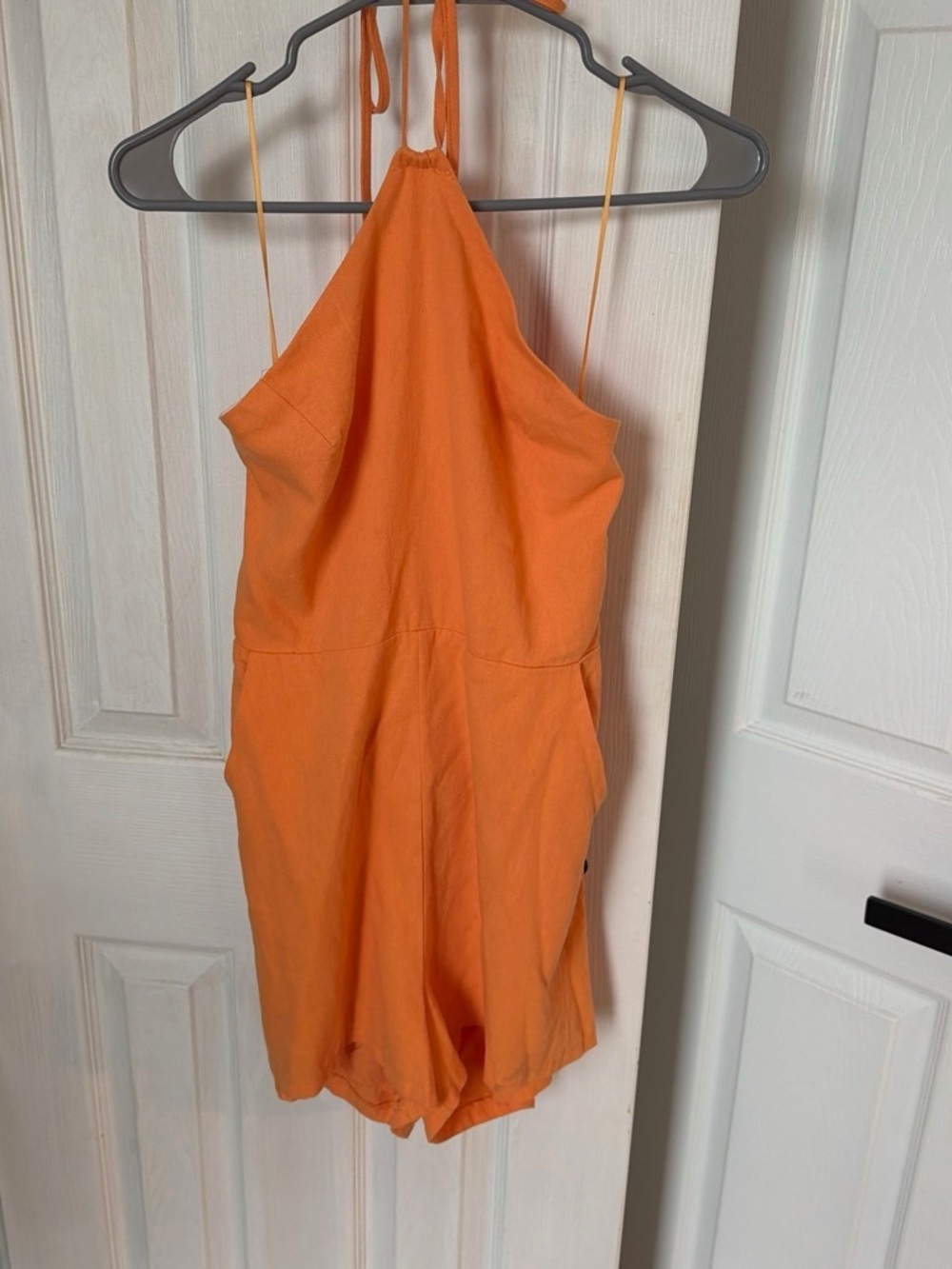 Le Lis Orange Halter Romper